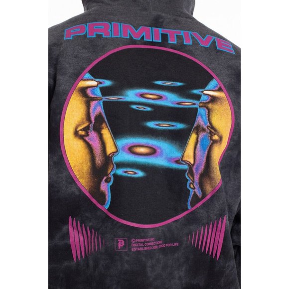 Primitive Skate Apparel Men's Systems Washed Tie Dye Pullover Hoodie Sweatshirt - Picture 11 of 11